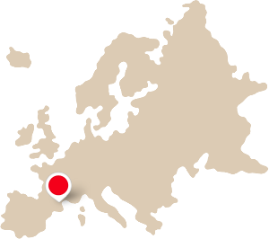 localisation de Narbonne sur une carte d'Europe